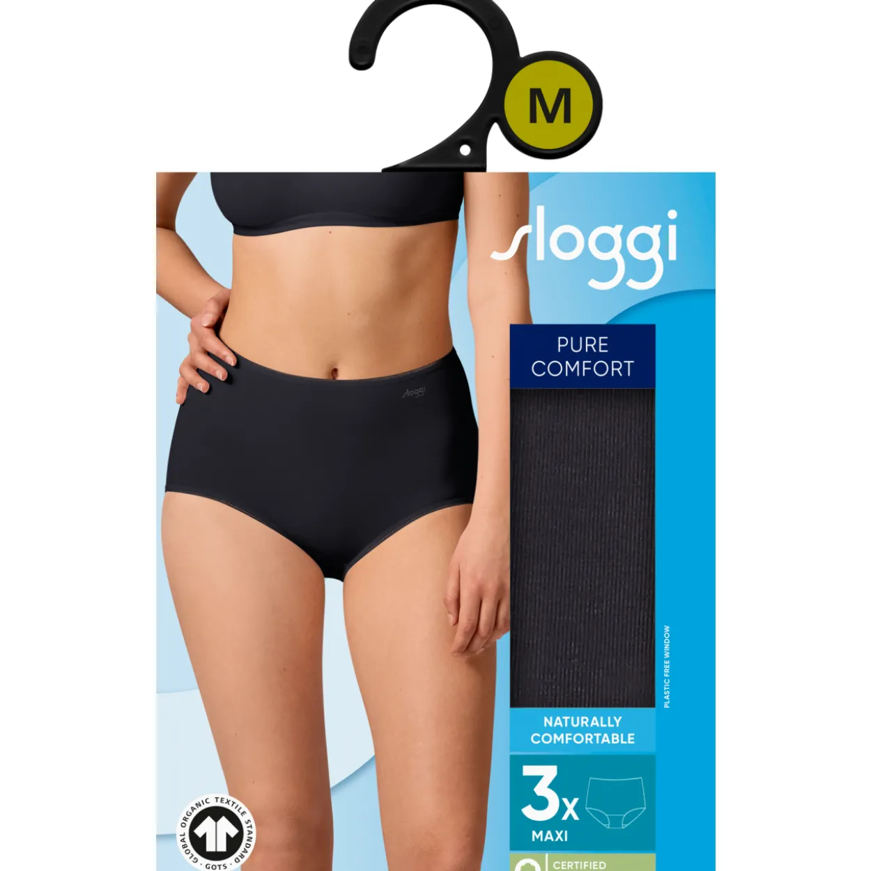 Naisten maxi-alushousut Sloggi Pure Comfort, 3 kpl/pkt