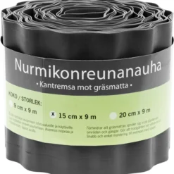 Nurmireunanauha 15 cm x 9 jm, musta