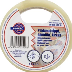 Pakkausteippi Eurocel 50 mm x 66 m kirkas