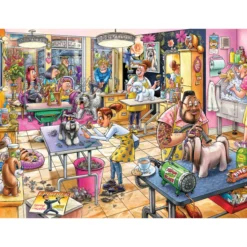 Palapeli Jumbo 1000 palaa Wasgij Mystery 23 Pooch Parlour!