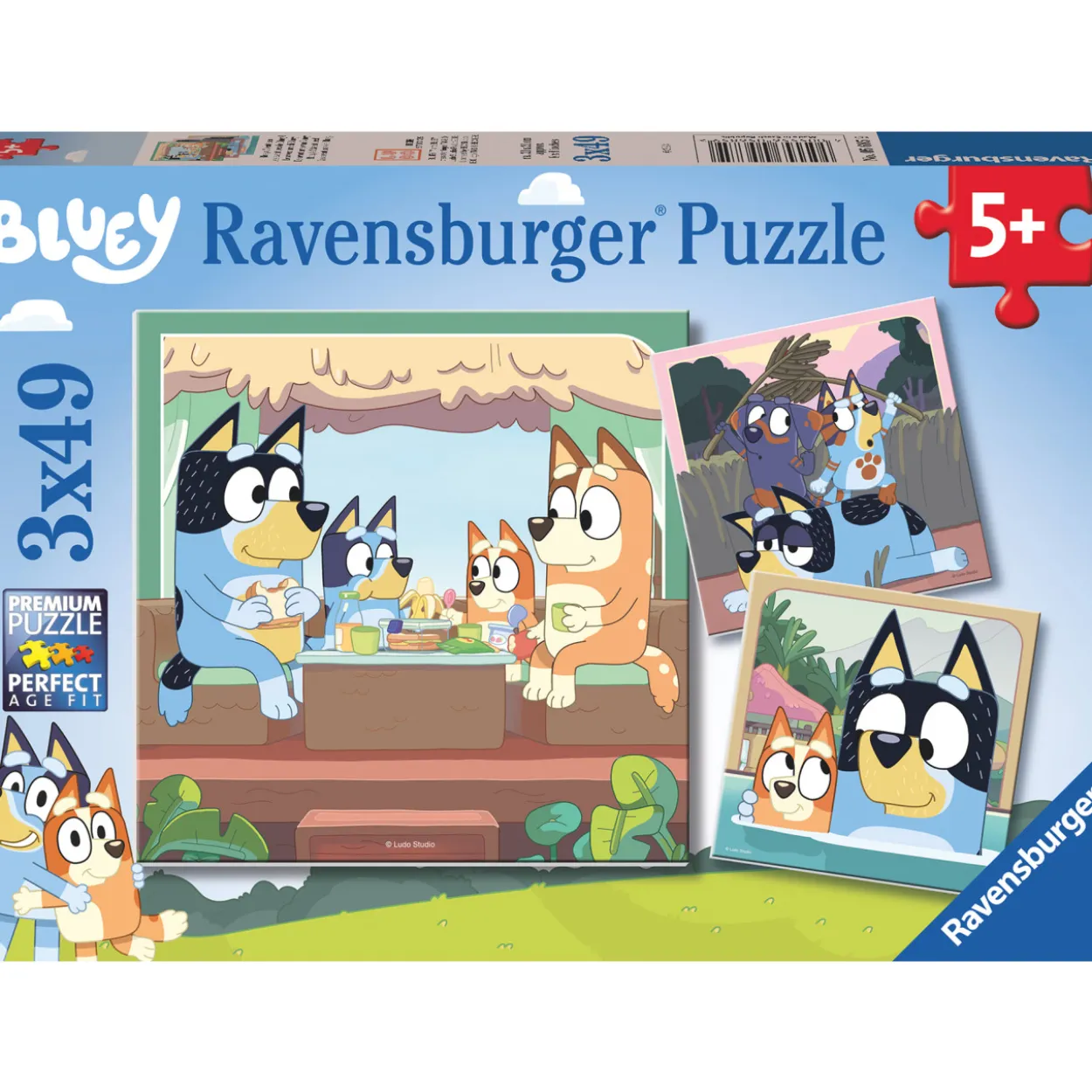 Palapeli Ravensburger Bluey 3x49 palaa