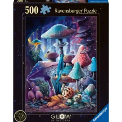 Palapeli Ravensburger 500 palaa Moonlight Mushrooms Glow