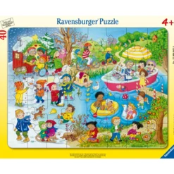 Palapeli Ravensburger 40 palaa Seasons At The Lake Frame Puzzle