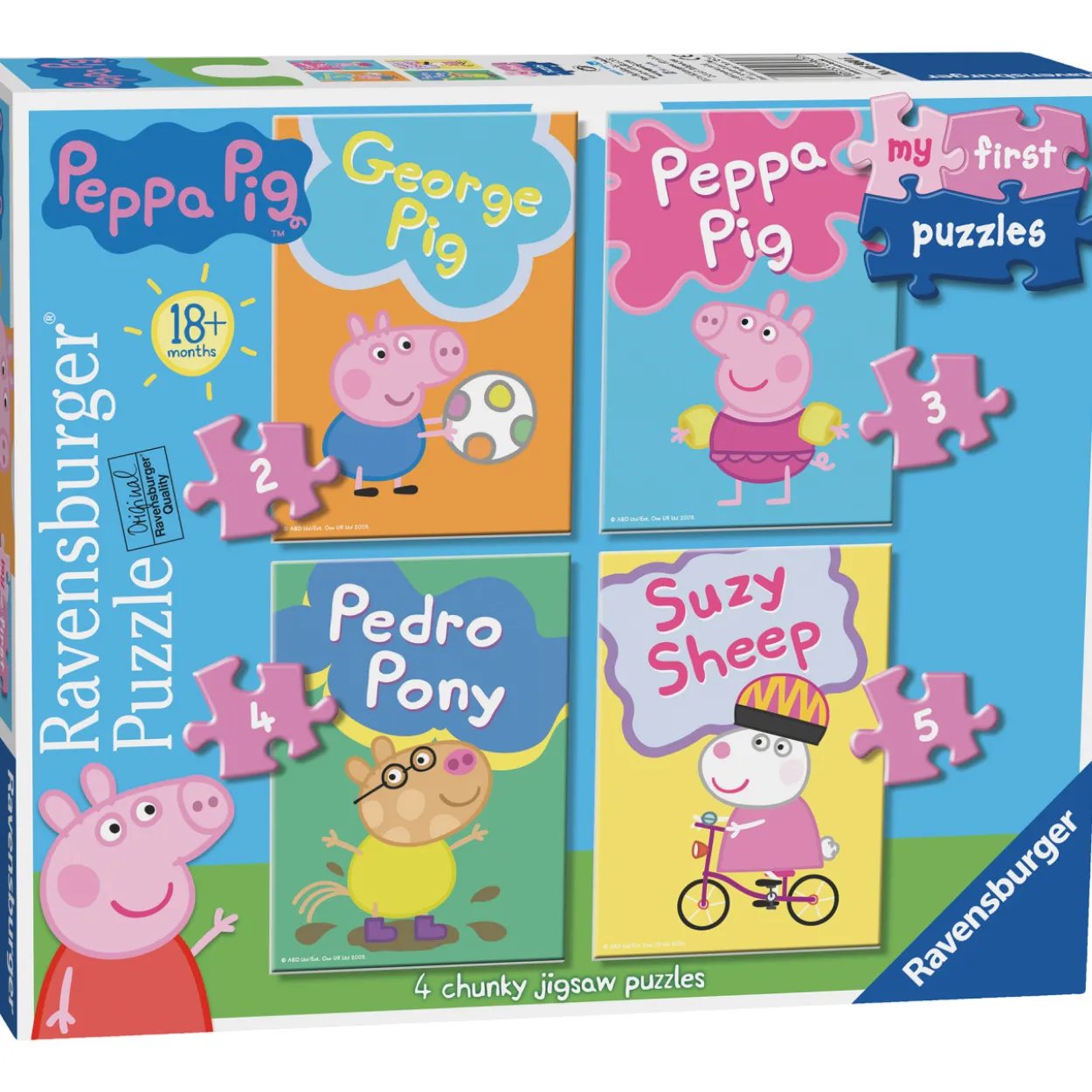 Palapeli Ravensburger 2/3/4/5 palaa Peppa Pig My First Puzzles