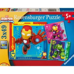 Palapeli Ravensburger 3 x 49 palaa Iron Man & His Awesome Friends