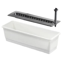 Parvekelaatikko 55 cm kestokastelu valkoinen