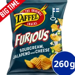 Perunalastu Taffel 260 g Furious Sourcream Chili Jalapeno & Cheese