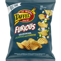 Perunalastu Taffel 260 g Furious Sourcream Chili Jalapeno & Cheese