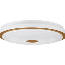 Plafondi EGLO Lanciano 1 led 24W Ø38cm valkoinen/puu