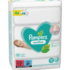 Puhdistuspyyhe Pampers 320 kpl Sensitive