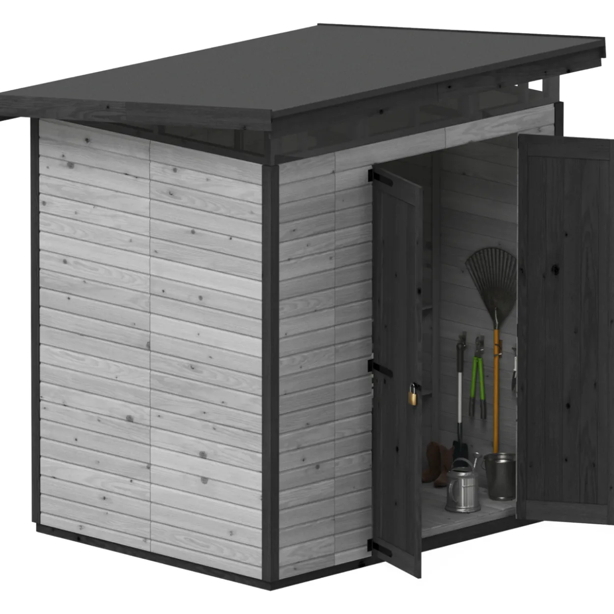 Puutarhavaja Upyard Strongbox L, 203 x 163 x 225 cm, harmaa/musta