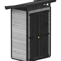 Puutarhavaja Upyard Strongbox S, 127 x 87 x 220 cm, harmaa/musta