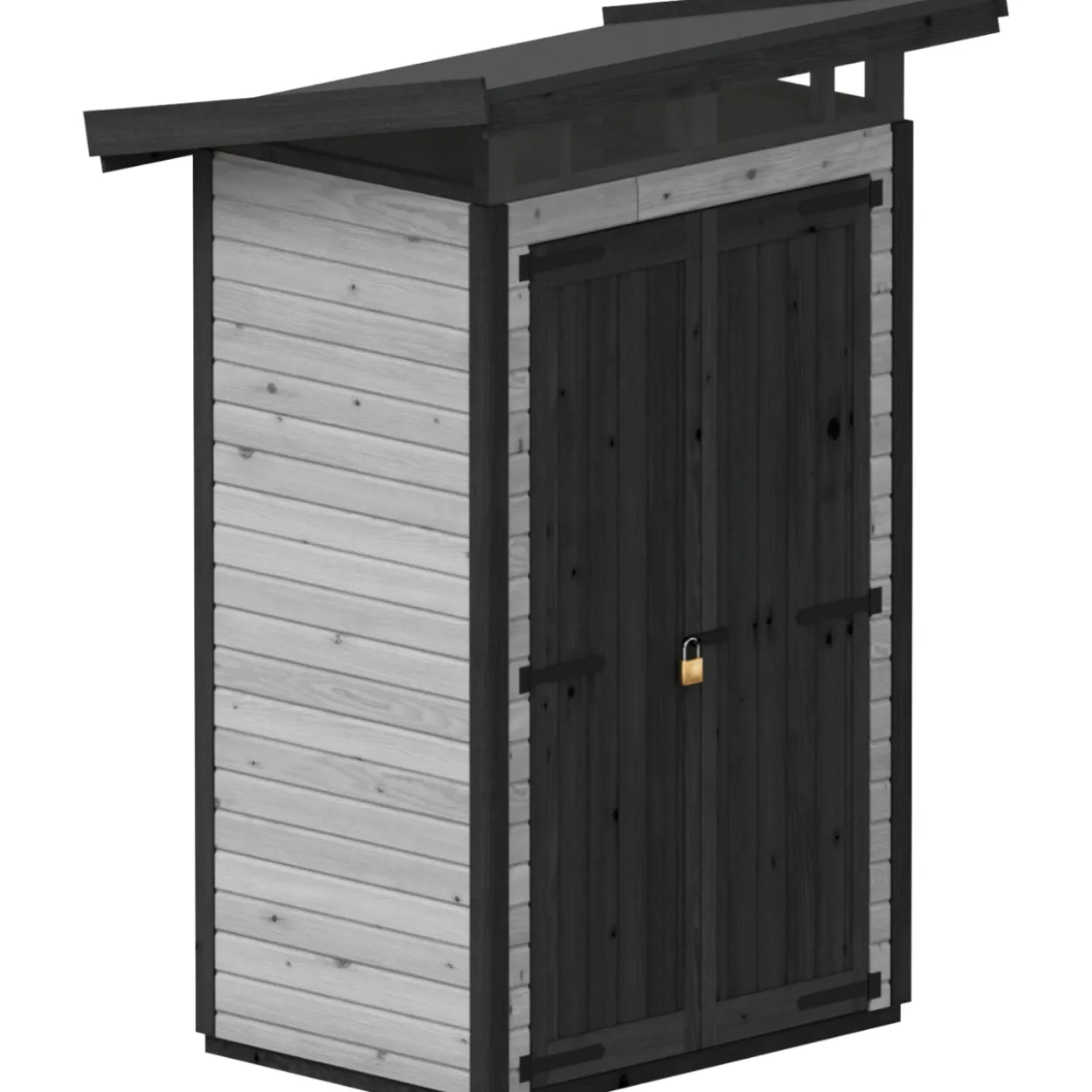 Puutarhavaja Upyard Strongbox S, 127 x 87 x 220 cm, harmaa/musta
