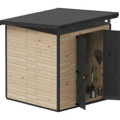 Puutarhavaja Upyard Strongbox XL, 203 x 203 x 230 cm, ruskea/musta