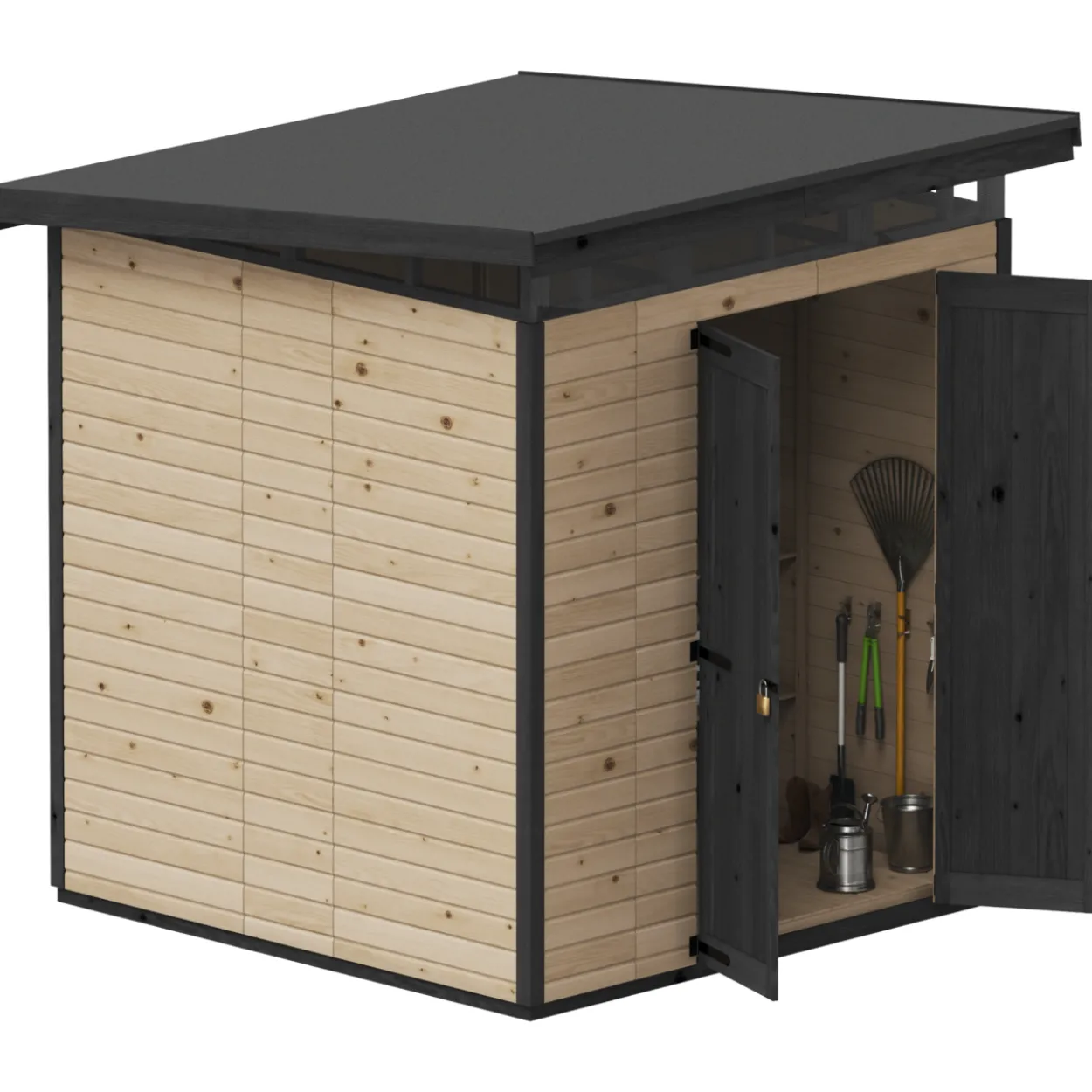 Puutarhavaja Upyard Strongbox XL, 203 x 203 x 230 cm, ruskea/musta