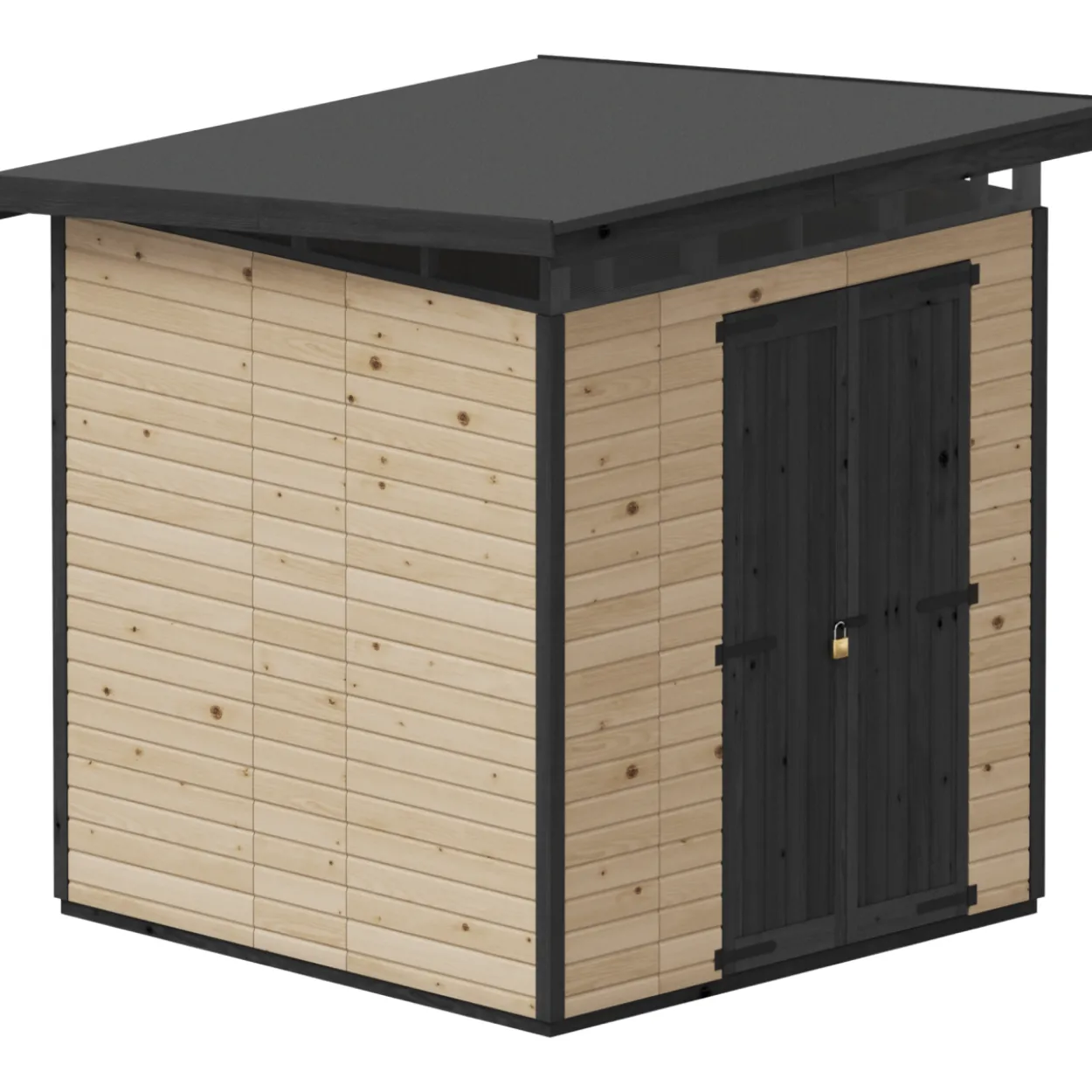 Puutarhavaja Upyard Strongbox XL, 203 x 203 x 230 cm, ruskea/musta