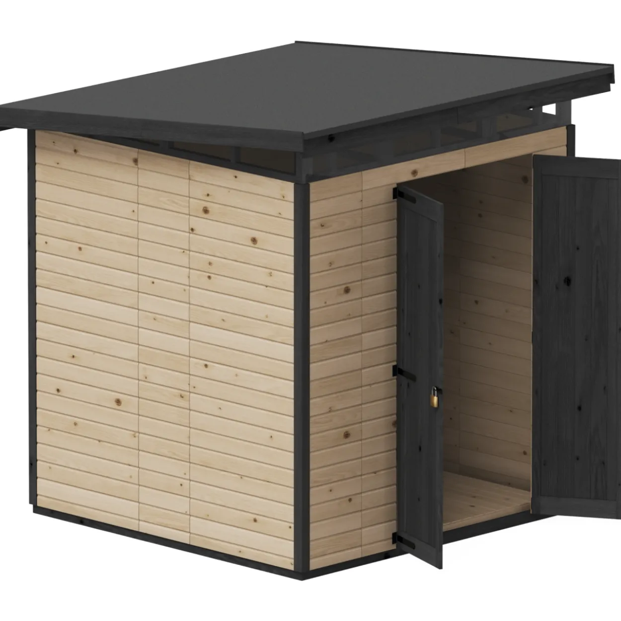Puutarhavaja Upyard Strongbox XL, 203 x 203 x 230 cm, ruskea/musta