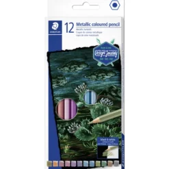Puuvärikynä Staedtler 12 kpl metalliväri