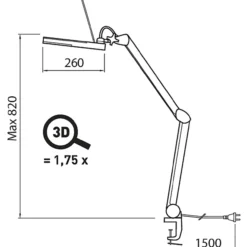 Pöytävalaisin Airam Loop XL 3D 8W/865 650lm WH