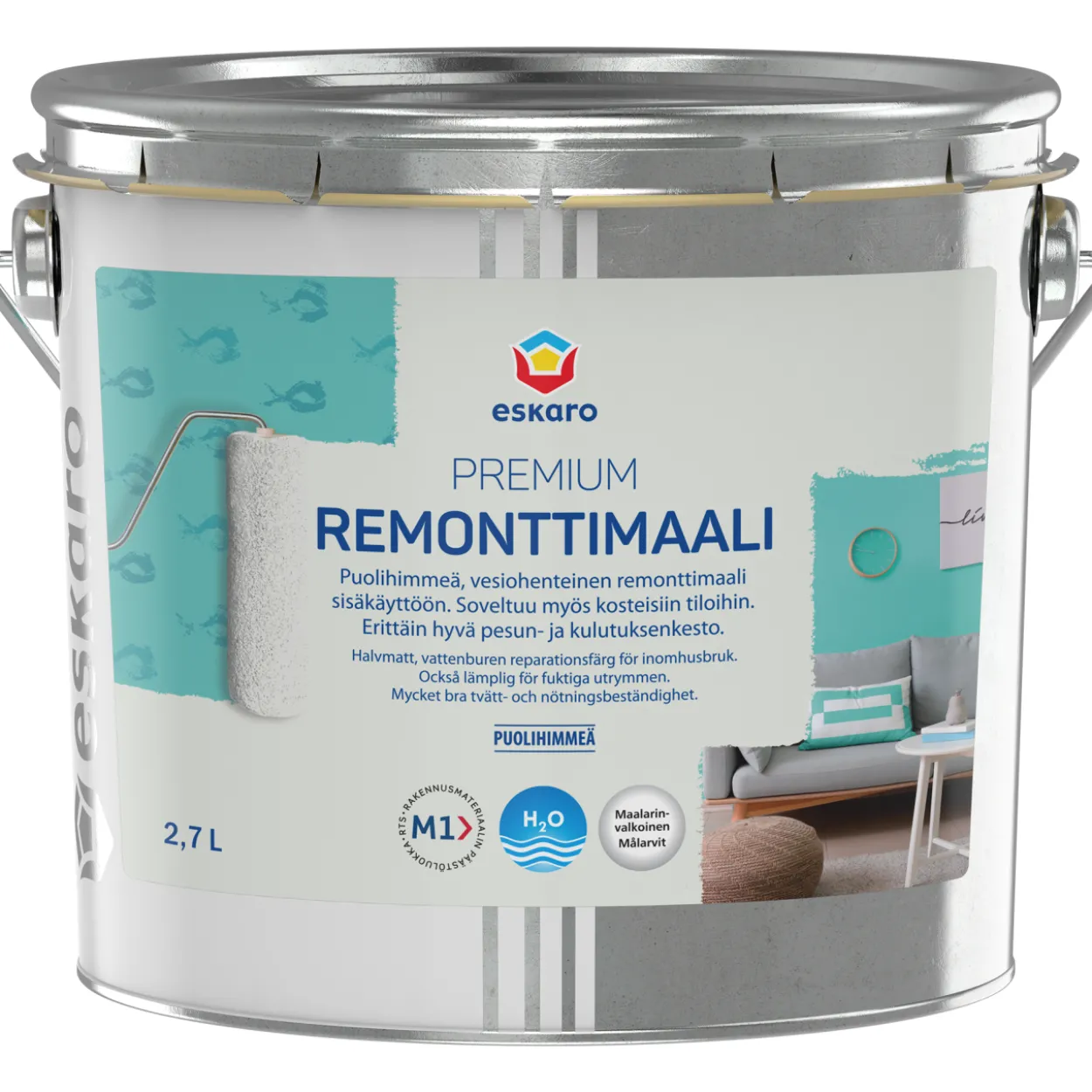 Remonttimaali Eskaro Premium maalarinvalkoinen 2,7 l