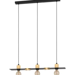 Riippuvalaisin 3-os EGLO Bramerton 3x40W 81x12cm puu/musta