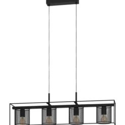 Riippuvalaisin 4-os EGLO Catterick 4x40W 91x16,5cm musta