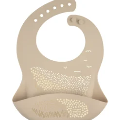 Ruokalappu Canbol Babies silikoni taskullinen beige