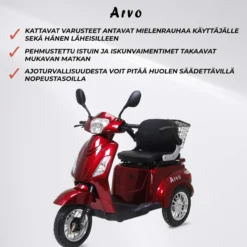 Senioriskootteri Arvo P300 punainen