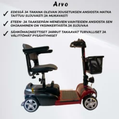 Senioriskootteri Arvo P100 punainen