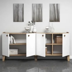 Senkki Chic Home 180 x 41 x 78 cm Susanna beige/valkoinen