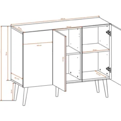 Senkki Kocot 120 cm Toronto valkoinen/beige