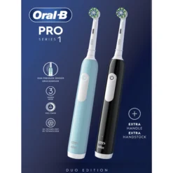 Sähköhammasharja Oral-B Pro 1 Duo, musta ja turkoosi