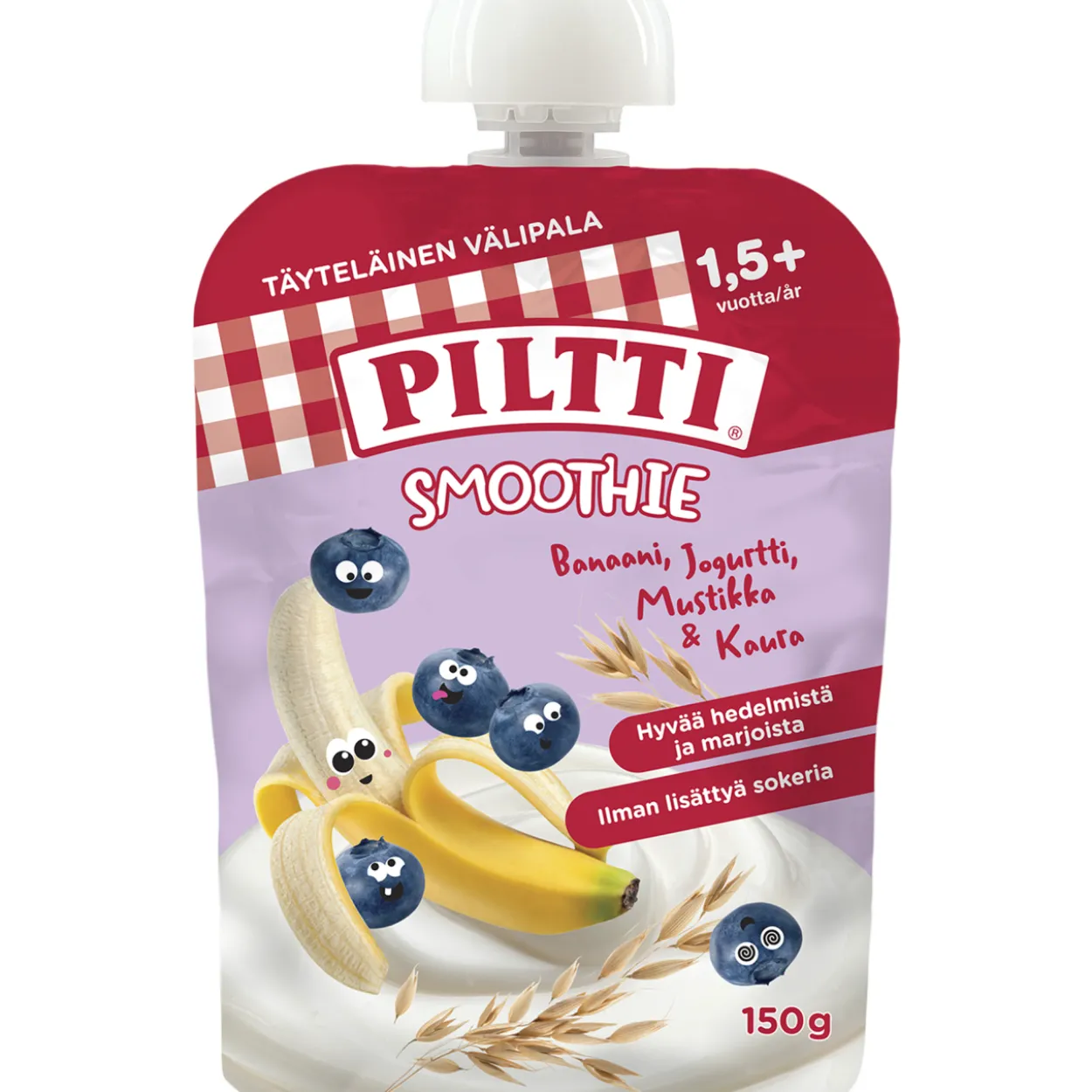 Smoothie Piltti 150 g jogurtti-mustikka-banaani-kaura 1,5 v