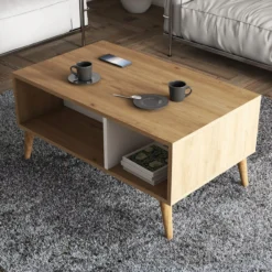 Sohvapöytä Chic Home 90 x 42 x 54 cm Edvin ruskea/valkoinen