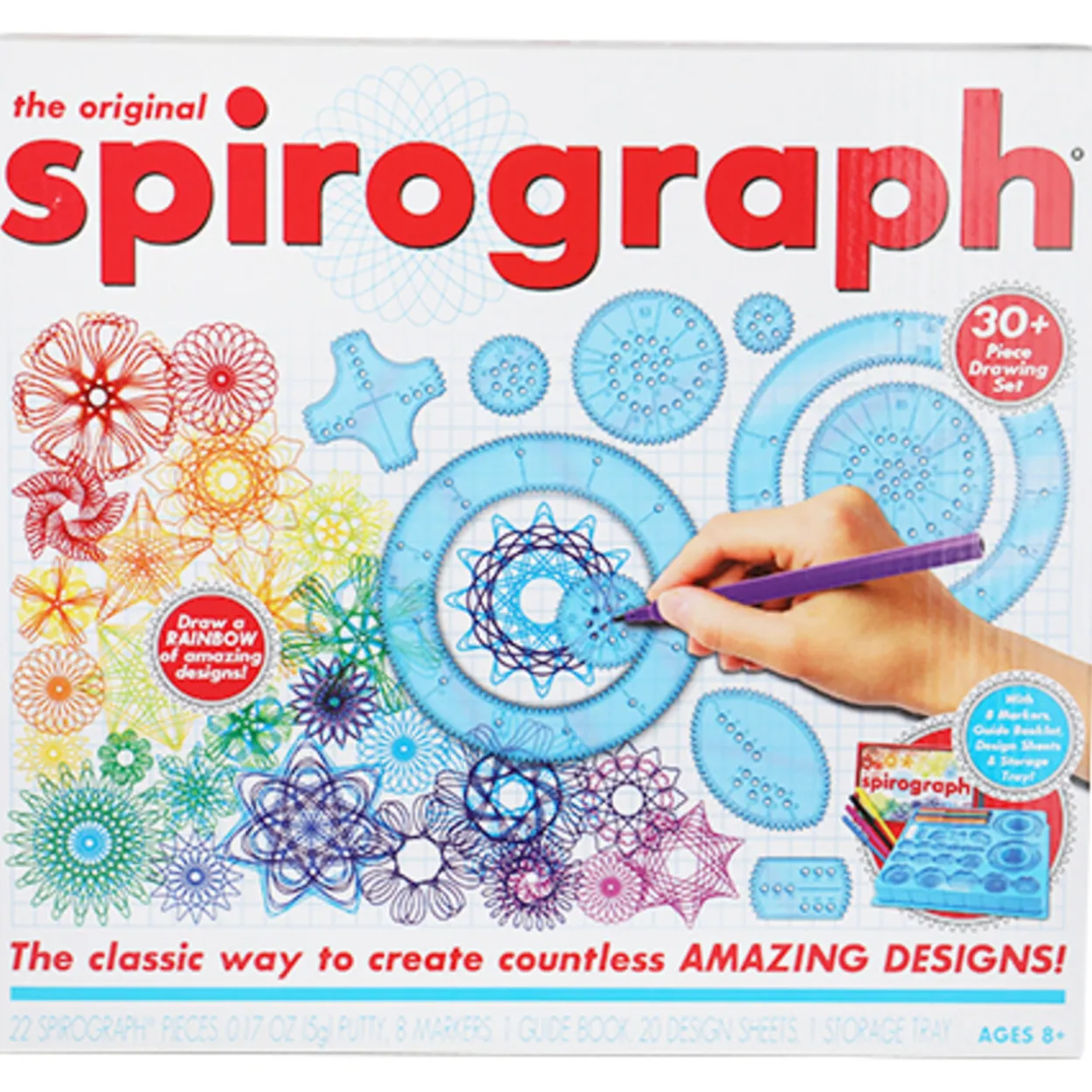 Spirograph-setti ja tussit
