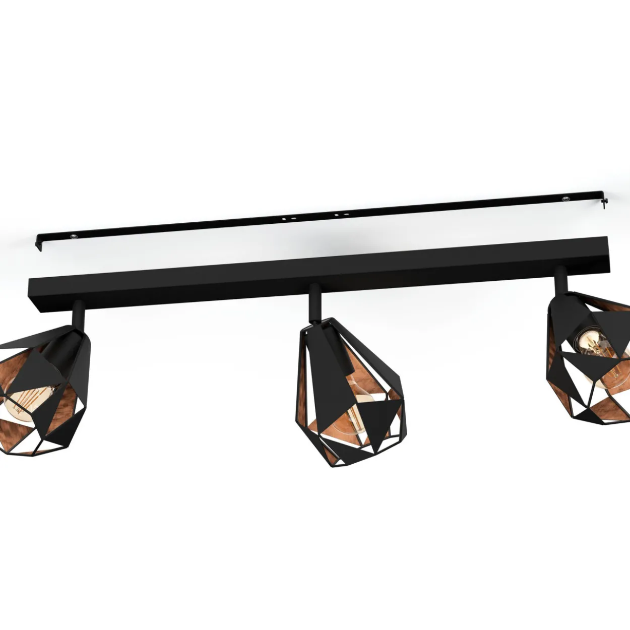 Spottivalaisin 3-os EGLO Carlton 7 3x40W 73x16cm antiikkikupari/musta