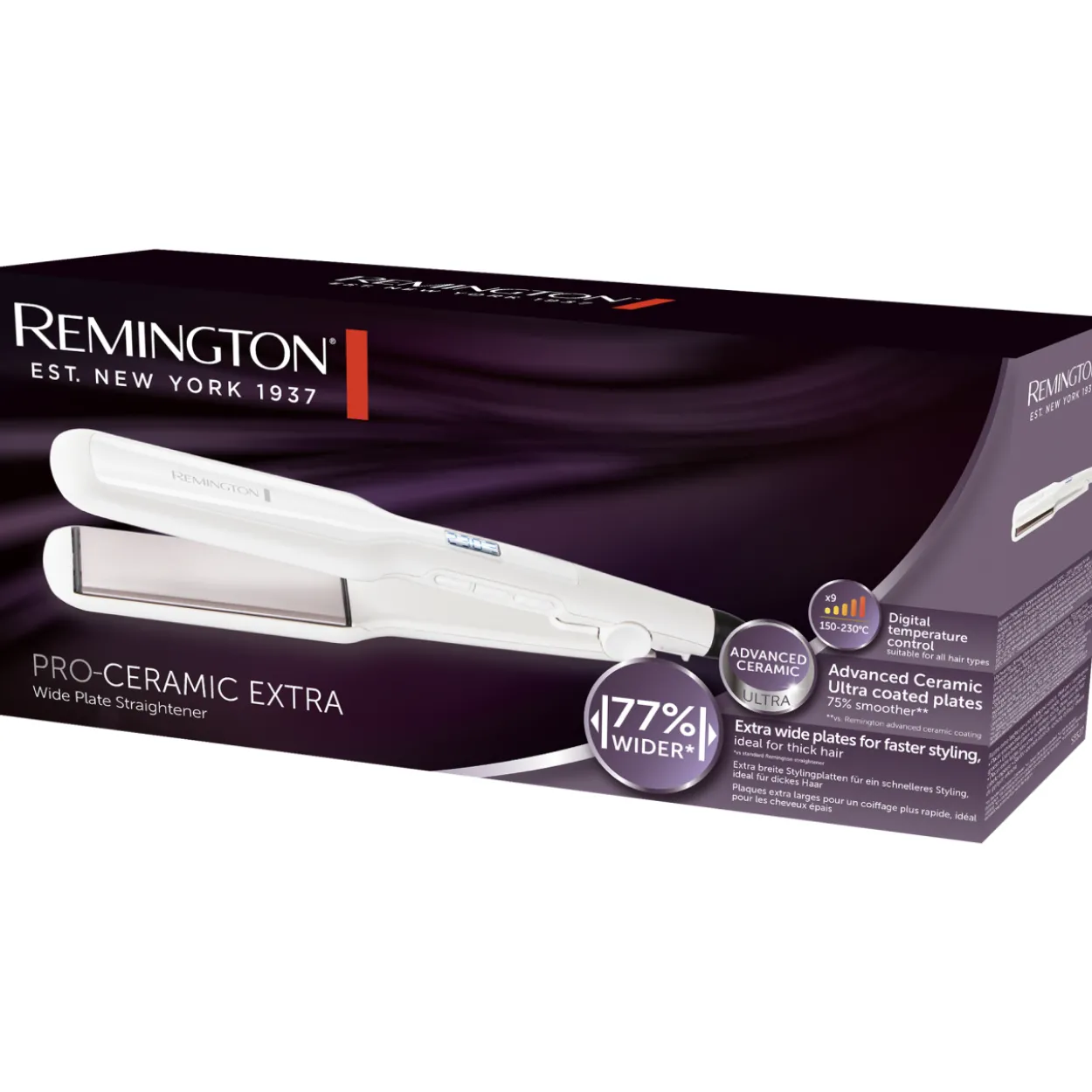 Suoristusrauta Remington S5527 PRO-Ceramic, extra leveä