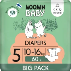 Teippivaippa 60 kpl Moomin Baby 5, 10-16 kg