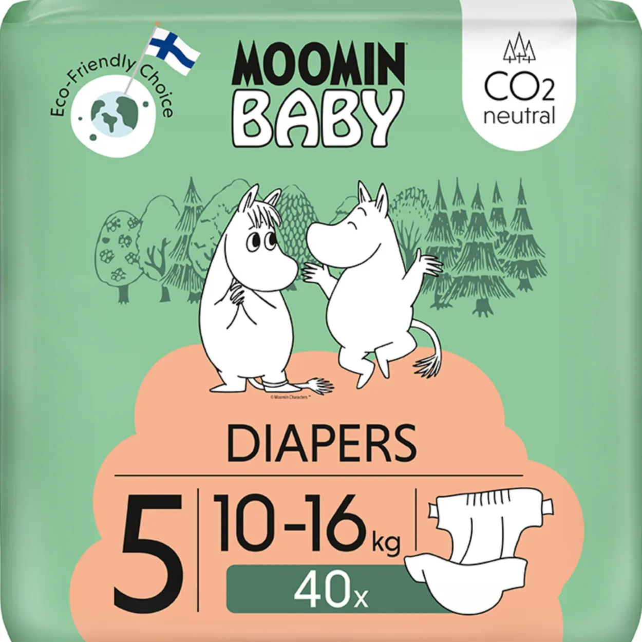 Teippivaippa 40 kpl Muumi Baby 5, 10-16 kg
