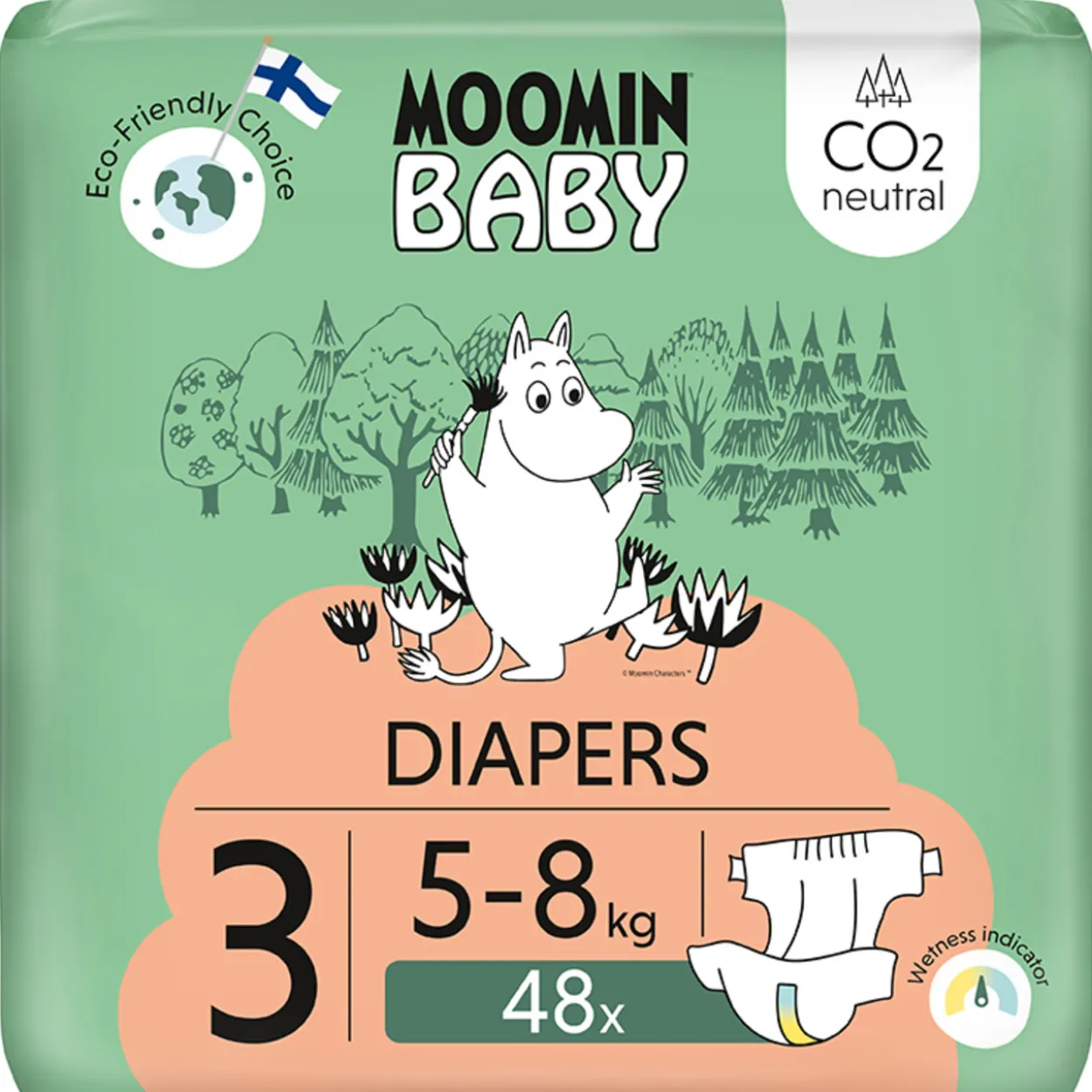 Teippivaippa 48 kpl Muumi Baby 3, 5-8 kg
