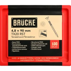 Terassiruuvi Brücke 4,8 x 90 mm, A4, 100 kpl