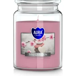 Tuoksukynttilä Aura Spa garden lasipurkissa