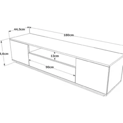 TV-taso Chic Home 180 cm Fransi ruskea/antrasiitti