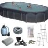 Uima-allas Gre by Swim & Fun 730 x 375 x 132 cm ovaali, grafiitinmusta