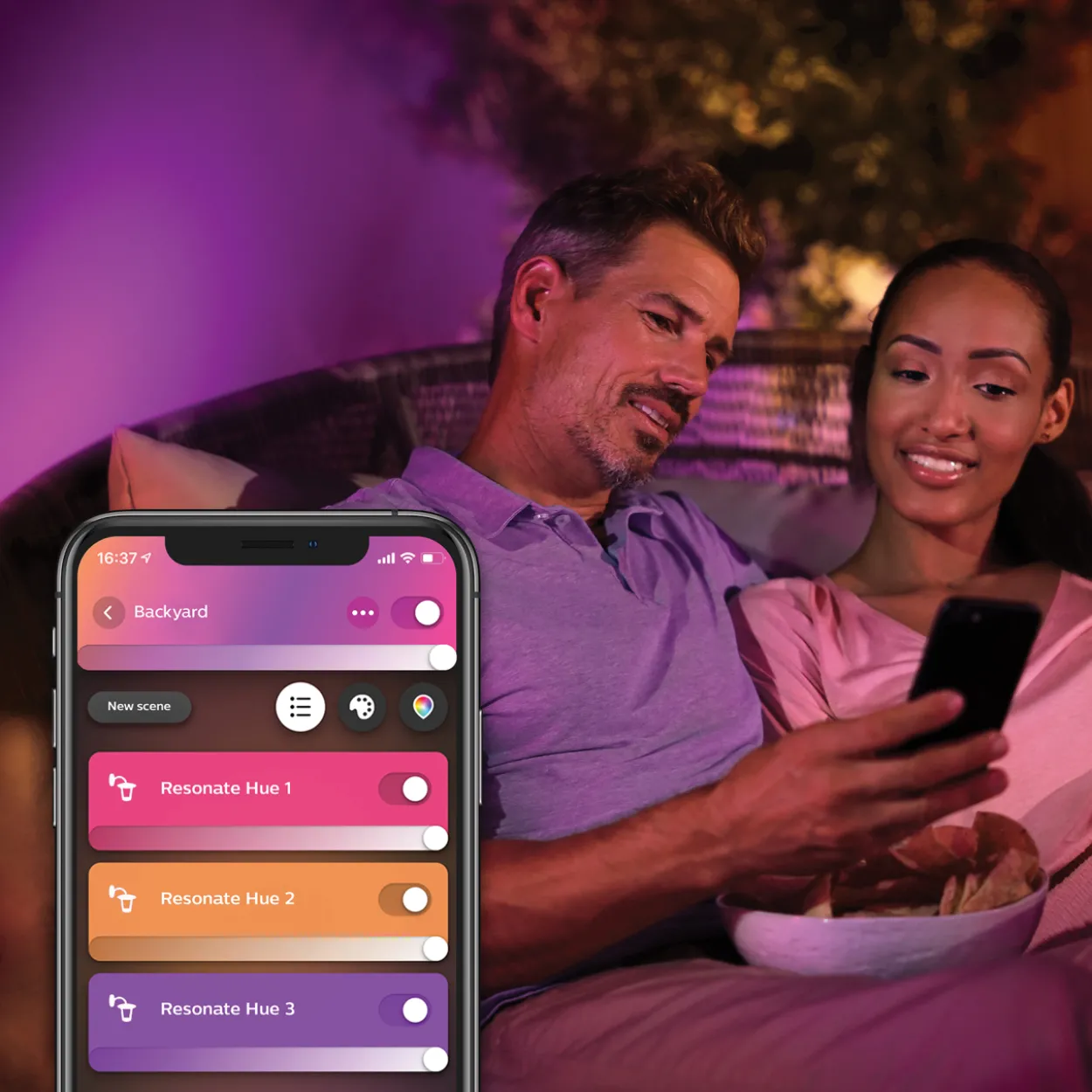 Ulkoseinävalaisin Philips Hue Resonate White and Color Ambiance 2x8W, musta