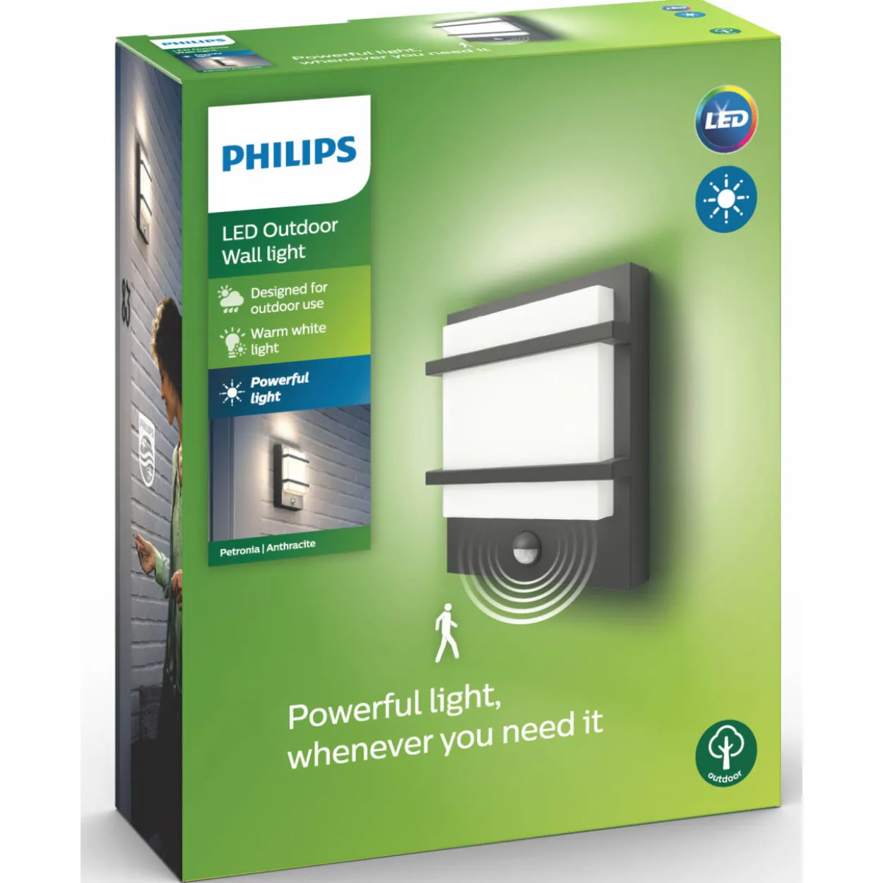 Ulkoseinävalaisin Philips Petronia 12 W, liiketunnistimella