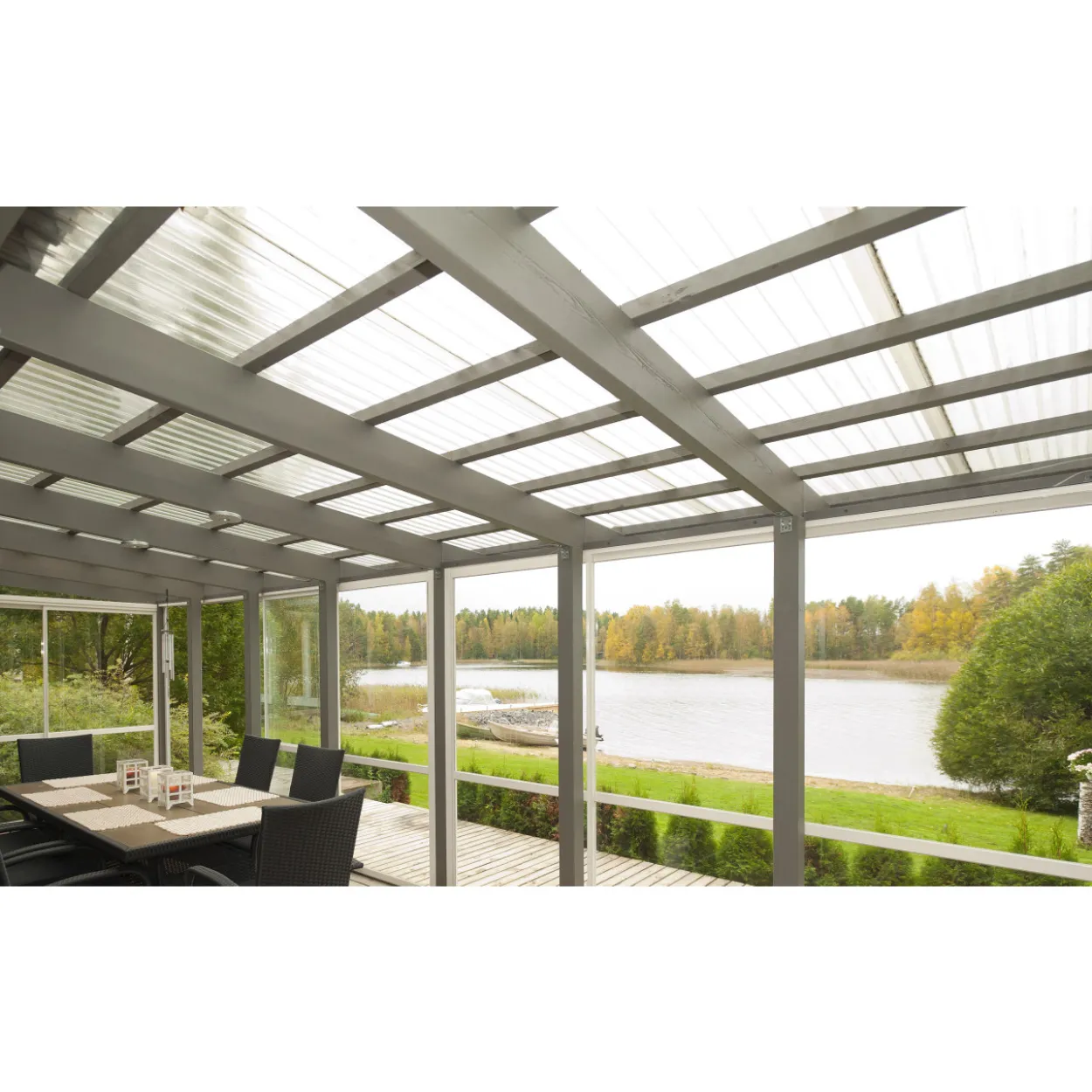 Valokate Keraplast PVC trapetsilevy 1,0 mm s.kirkas 1040 x 4000 mm