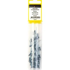 Vetoniitti alumiini/teräs musta kupukanta 3,2 x 8 mm / 50 kpl