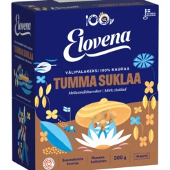 Välipalakeksi Elovena 10 x 30 g tumma suklaa