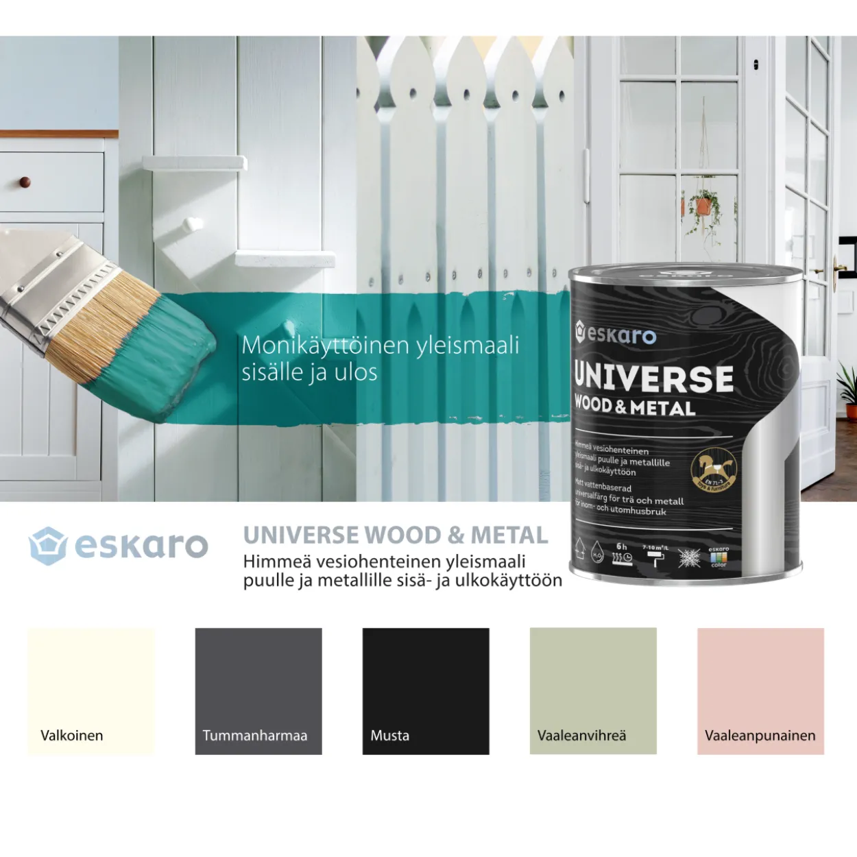 Yleismaali Eskaro Universe Wood & Metal 0,9 l vaaleanpunainen